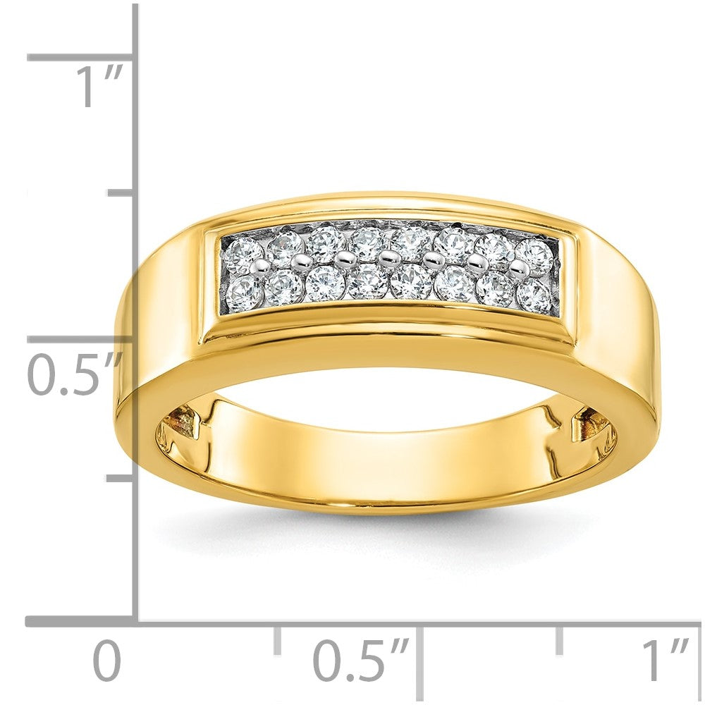 10K Yellow Gold Ibgoodman Men'S Polished 2-Row Ring Mounting