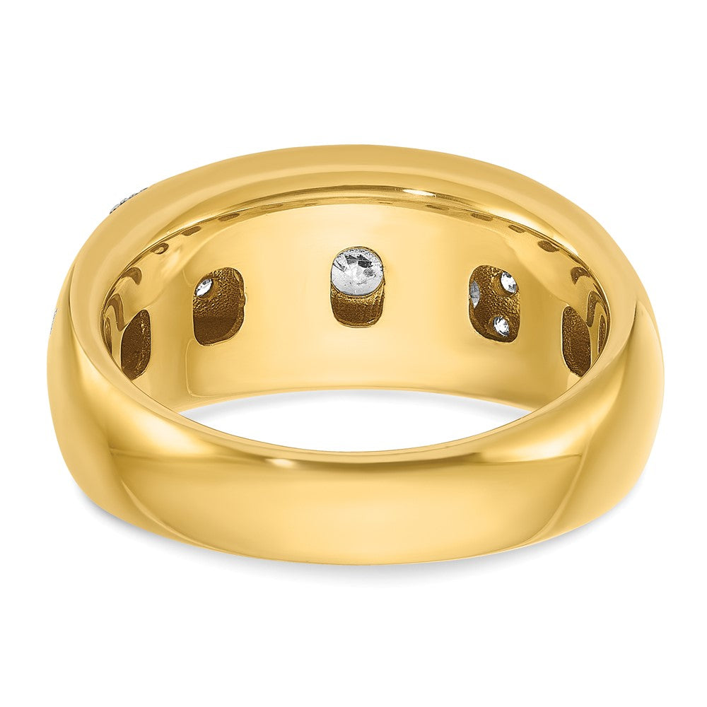 14k Yellow u0026 Rhodium Gold with White Rhodium Men's Milgrain 1 carat Diamond Complete Ring