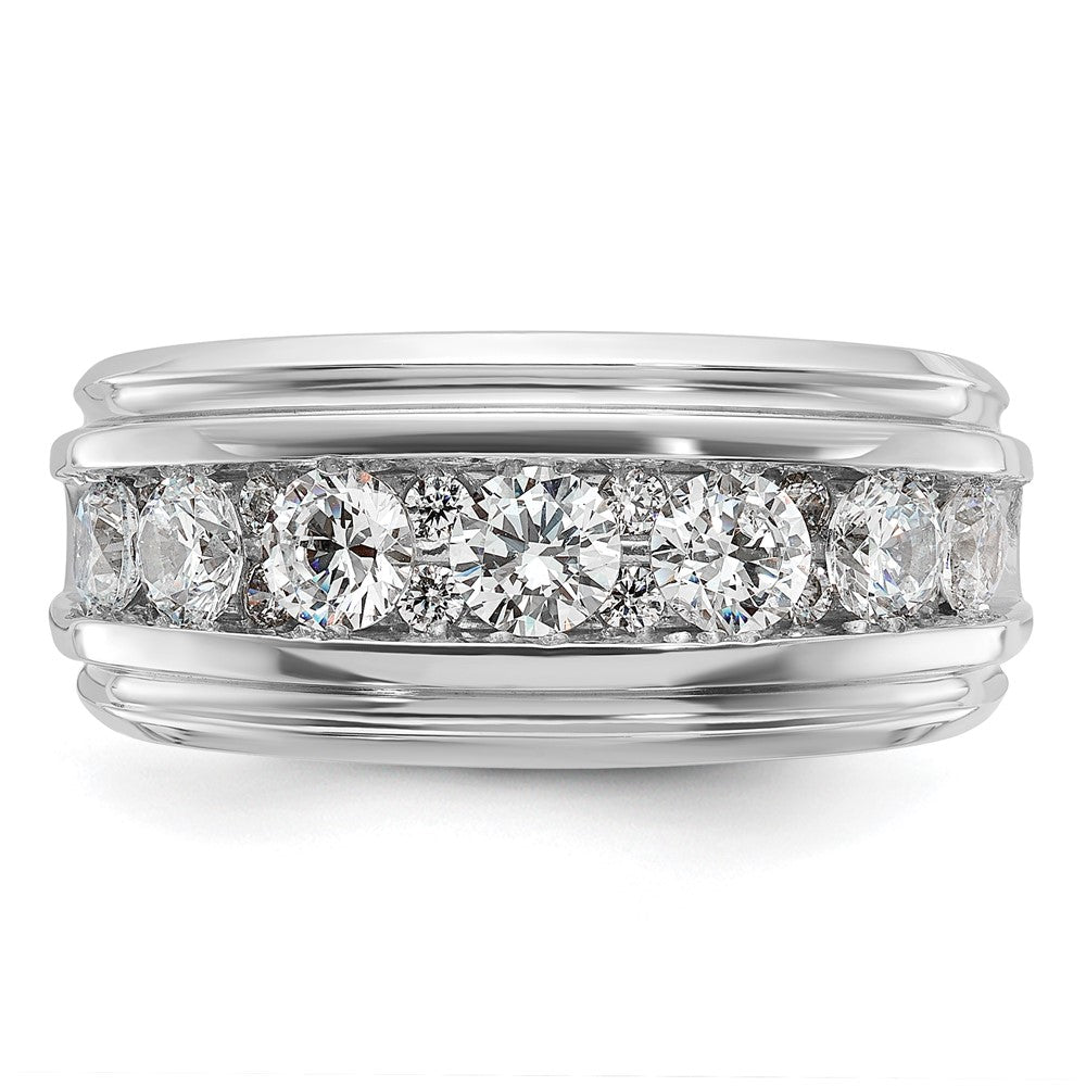 14k White Gold 1 3/4 Ct. Lab Grown Diamond VS/SI+ G+ Five Stone Men's Ring