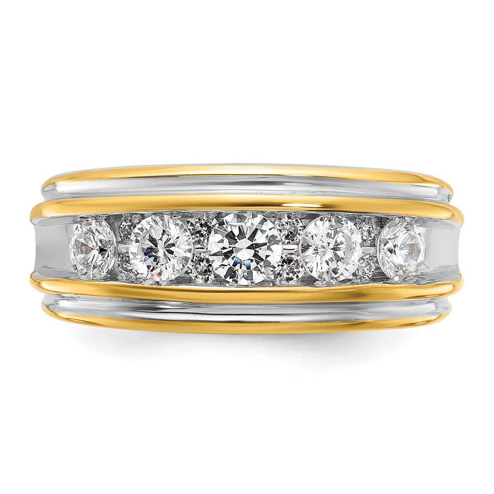 14k Yellow u0026 Rhodium Gold with White Rhodium Men's 1 carat Diamond Complete Ring
