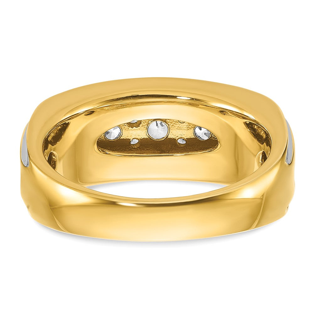 14k Yellow & Rhodium  with White 1 Ct. Lab Grown Diamond VS/SI+ G+ Complete Polished Men's Ring