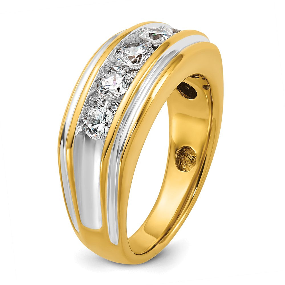 14k Yellow u0026 Rhodium Gold with White Rhodium Men's 1 carat Diamond Complete Ring