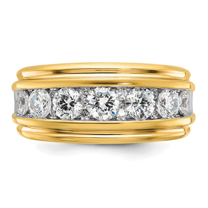 10K Yellow Gold Ibgoodman Men'S Polished And Grooved Ring Mounting