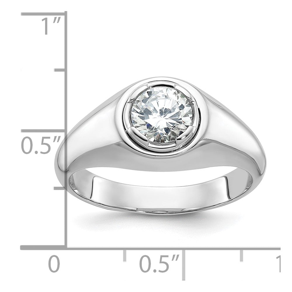 14k White Gold 1 Ct. Lab Grown Diamond VS/SI+ G+ Round Men's Ring