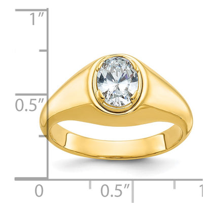 14k Yellow Gold 1 Ct. Lab Grown Diamond VS/SI+ G+ Oval Men's Ring