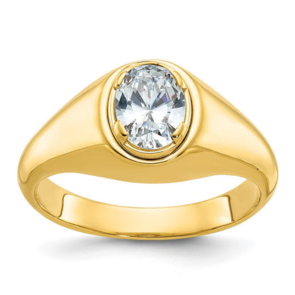 14k Yellow Gold 1 Ct. Lab Grown Diamond VS/SI+ G+ Oval Men's Ring