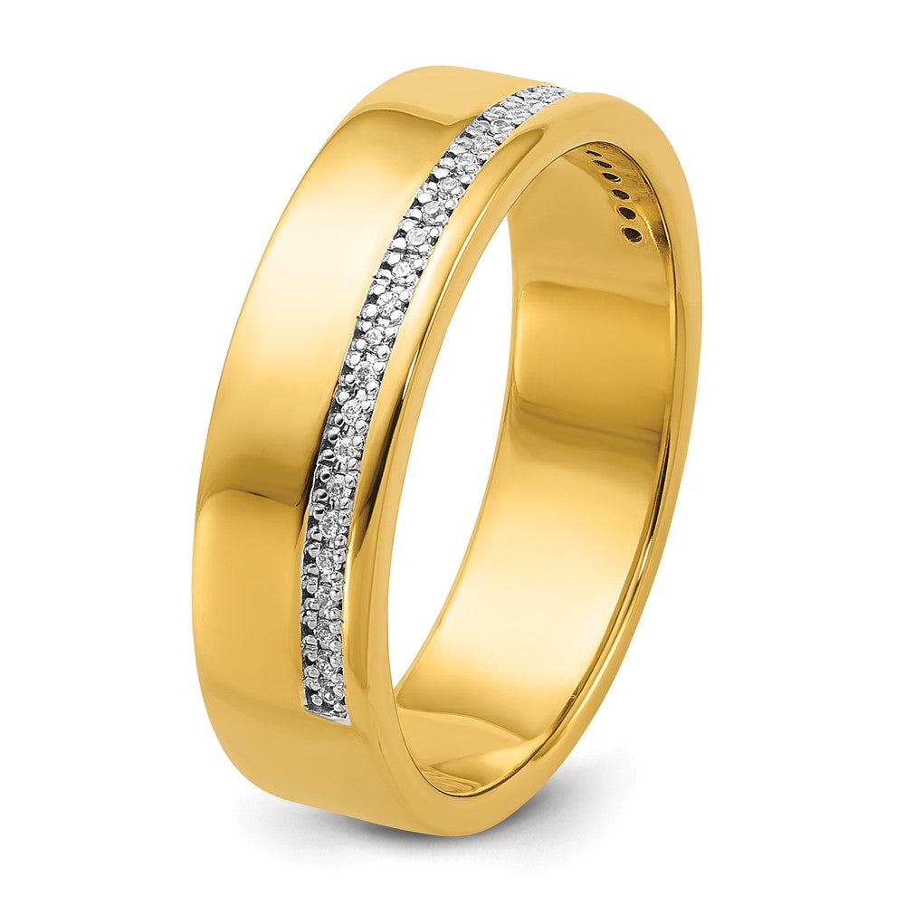 14k Yellow Gold Men's 1/8 carat Diamond Complete Ring