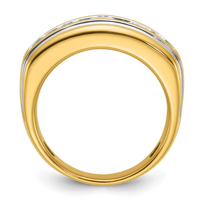 14k Yellow & Rhodium with White 3 Ct. Lab Grown Diamond VS/SI+ G+ Polished Men's Ring