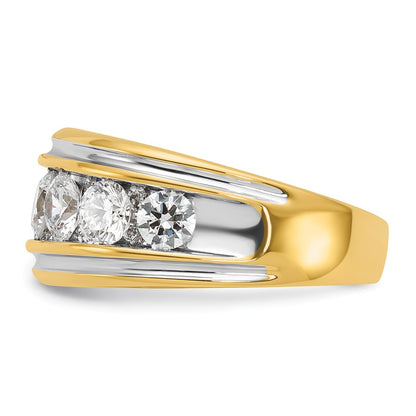 14k Yellow & Rhodium with White 3 Ct. Lab Grown Diamond VS/SI+ G+ Polished Men's Ring