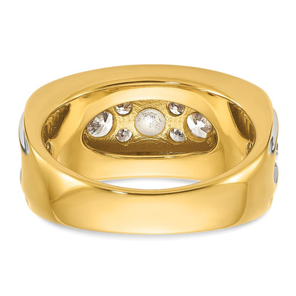 14k Yellow u0026 Rhodium Gold with White Rhodium Men's 3 carat Diamond Complete Ring