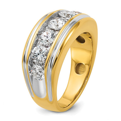 14k Yellow & Rhodium with White 3 Ct. Lab Grown Diamond VS/SI+ G+ Polished Men's Ring