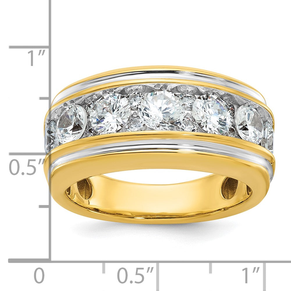 14k Yellow u0026 Rhodium Gold with White Rhodium Men's 3 carat Diamond Complete Ring
