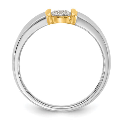 14K Two Tone Ibgoodman 1/2 Carat Lab Grown Diamond Vs/Si+ G+ Complete Men'S Wedding Band