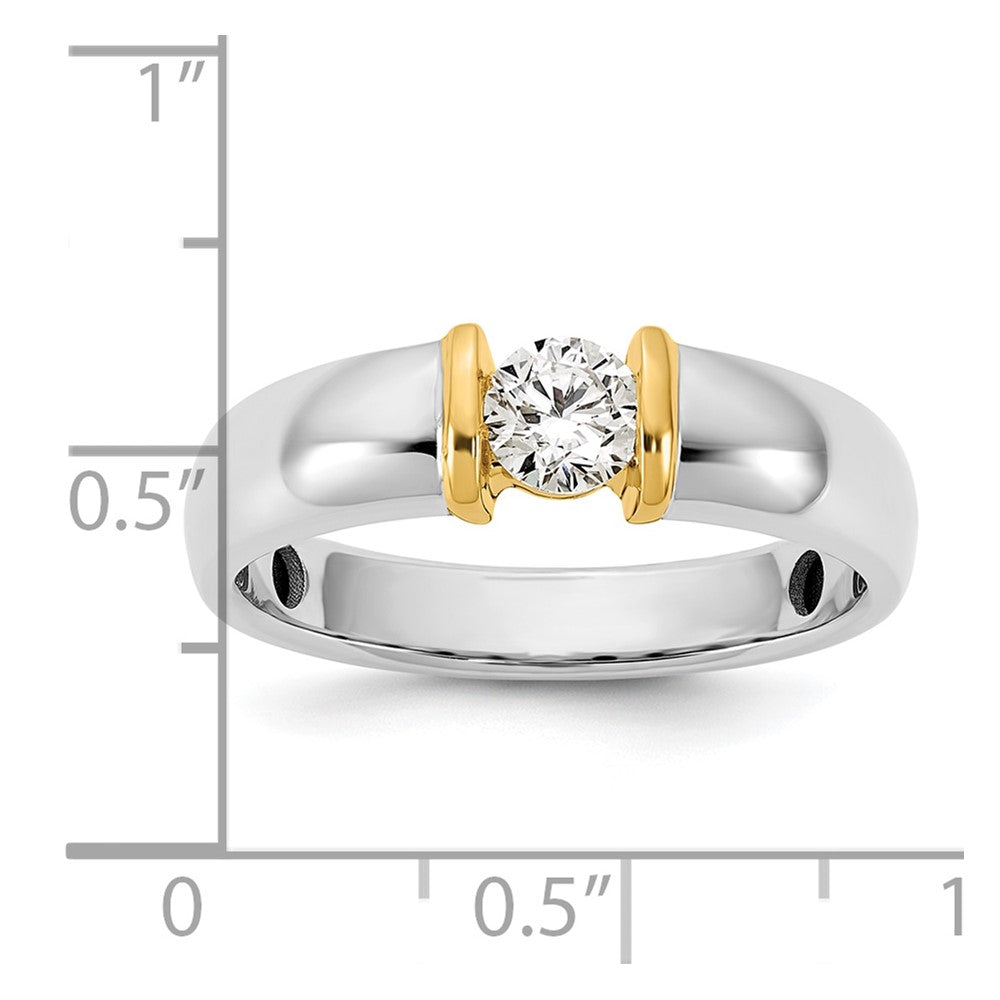 14K Two Tone Ibgoodman 1/2 Carat Lab Grown Diamond Vs/Si+ G+ Complete Men'S Wedding Band