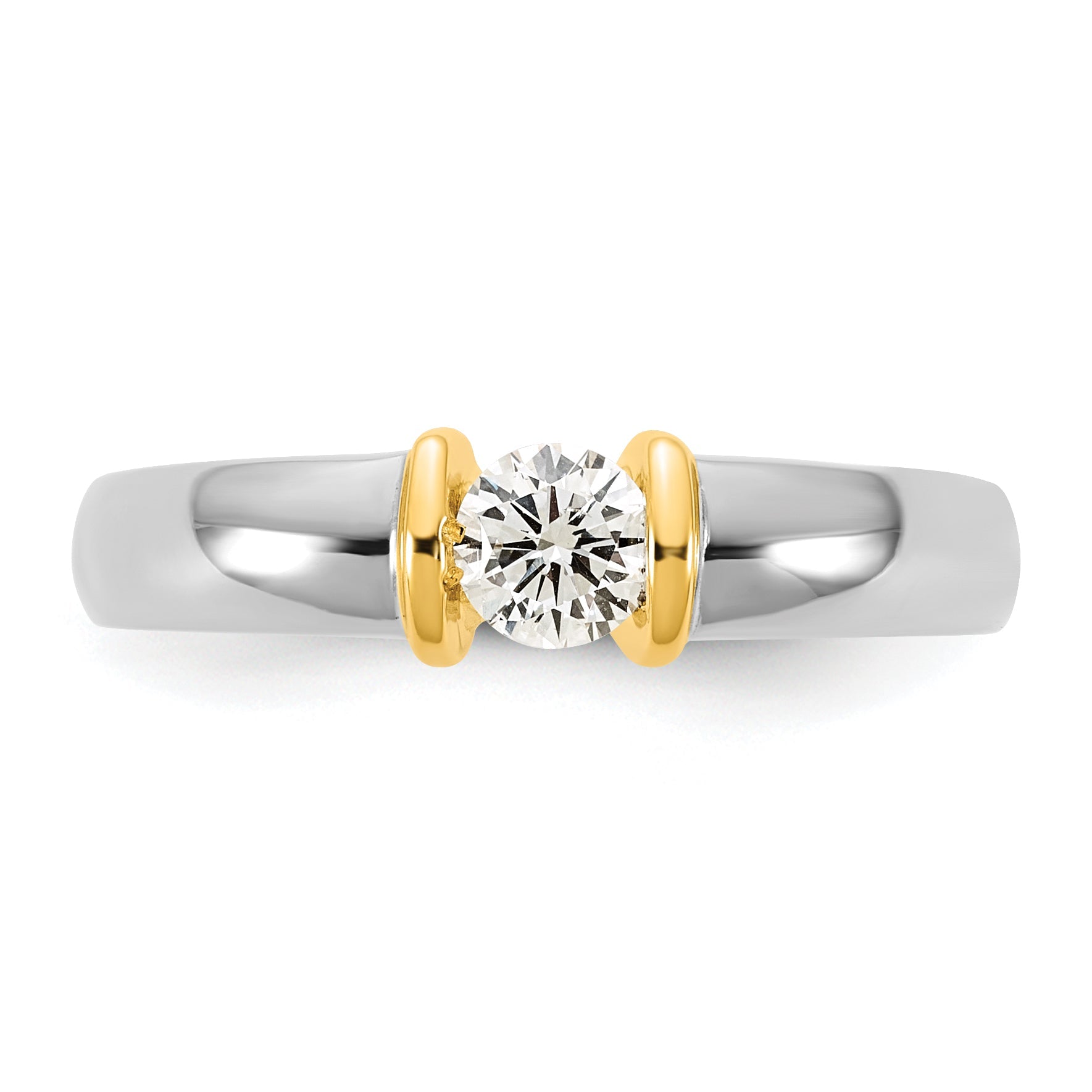 14K Two Tone Ibgoodman 1/3 Carat Lab Grown Diamond Vs/Si+ G+ Complete Ladies Wedding Band