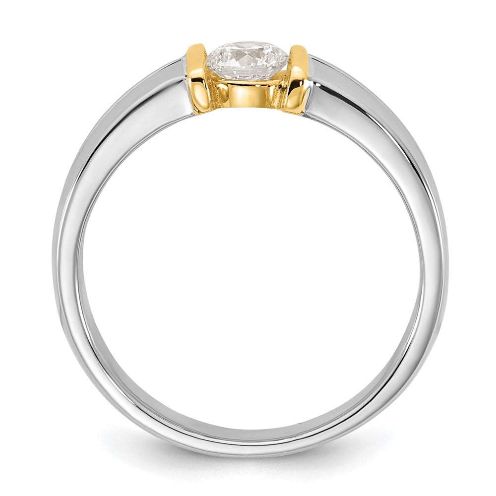 14K Two Tone Ibgoodman 1/2 Carat Lab Grown Diamond Vs/Si+ G+ Complete Men'S Wedding Band