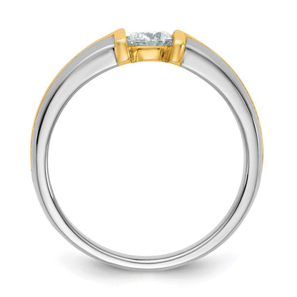 14K Two Tone Ibgoodman 1/2 Carat Lab Grown Diamond Vs/Si+ G+ Complete Men'S Wedding Band