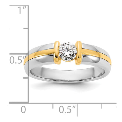 14K Two Tone Ibgoodman 1/2 Carat Lab Grown Diamond Vs/Si+ G+ Complete Men'S Wedding Band