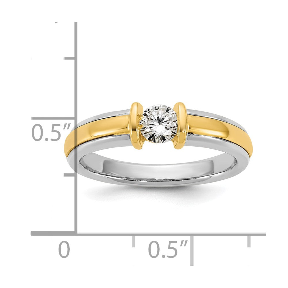 14K Two Tone Ibgoodman 1/3 Carat Lab Grown Diamond Vs/Si+ G+ Complete Ladies Wedding Band