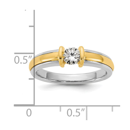 14K Two Tone Ibgoodman 1/3 Carat Lab Grown Diamond Vs/Si+ G+ Complete Ladies Wedding Band