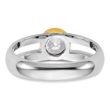 14K Two Tone Ibgoodman 1 Carat Lab Grown Diamond Vs/Si+ G+ Complete Men'S Wedding Band