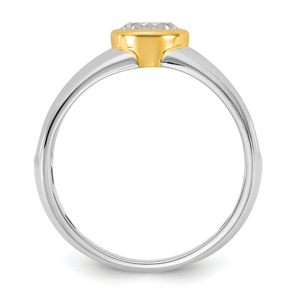 14K Two Tone Ibgoodman 1 Carat Lab Grown Diamond Vs/Si+ G+ Complete Men'S Wedding Band