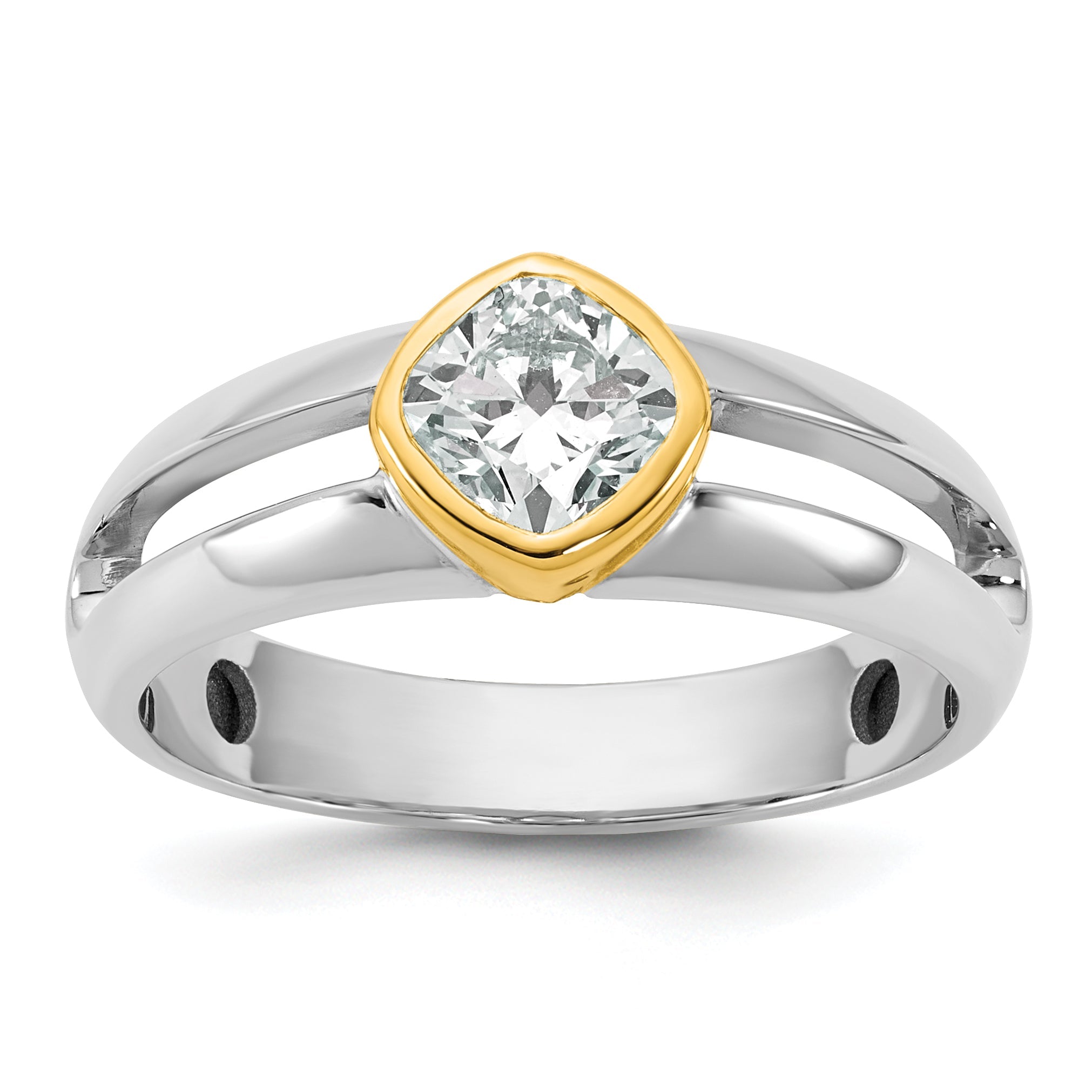 14K Two Tone Ibgoodman 1 Carat Lab Grown Diamond Vs/Si+ G+ Complete Men'S Wedding Band