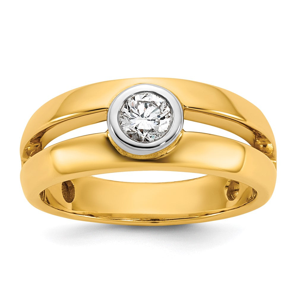 14K Two Tone Ibgoodman 1/3 Carat Lab Grown Diamond Vs/Si+ G+ Complete Ladies Wedding Band