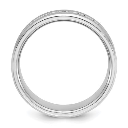 14k White Gold Men's Satin Lab Created Sapphire and 1/8 carat Diamond Complete Ring