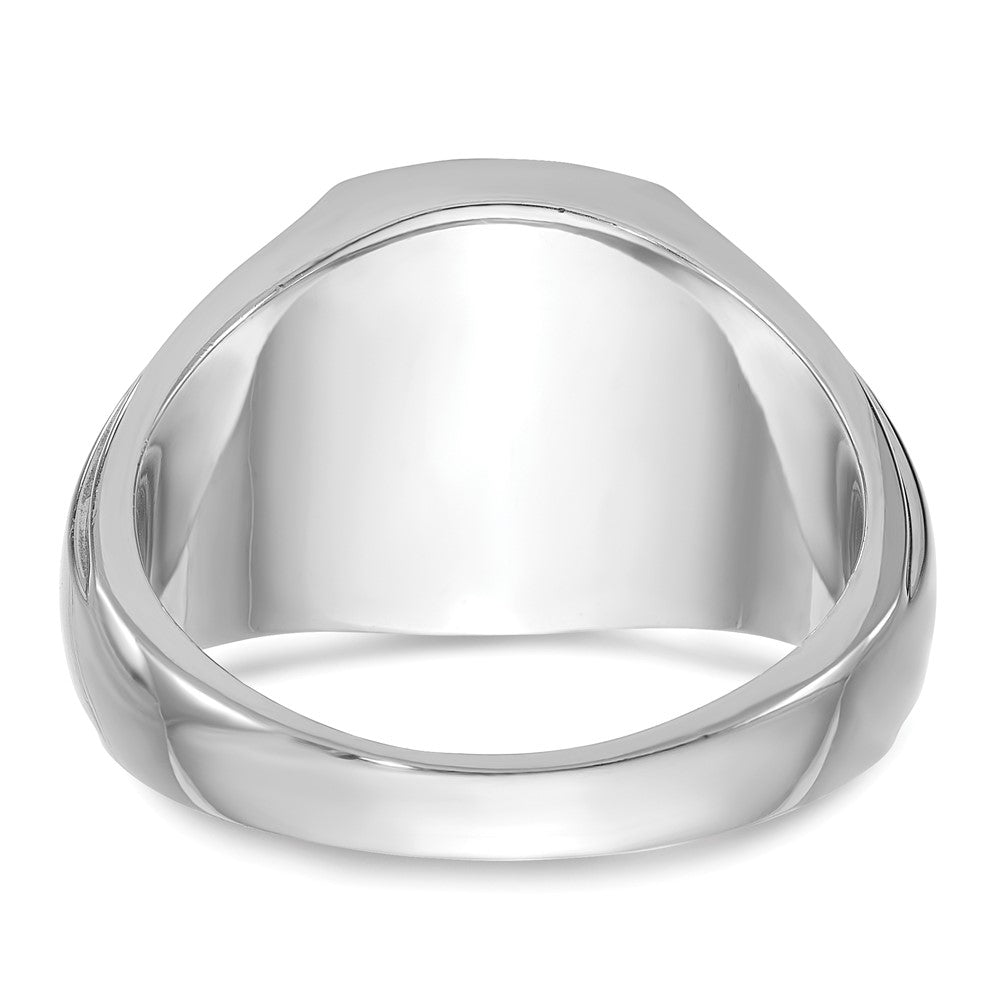 14k White Gold Men's Onyx and 1/8 carat Diamond Complete Ring