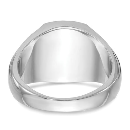 14k White Gold Men's Onyx and 1/8 carat Diamond Complete Ring