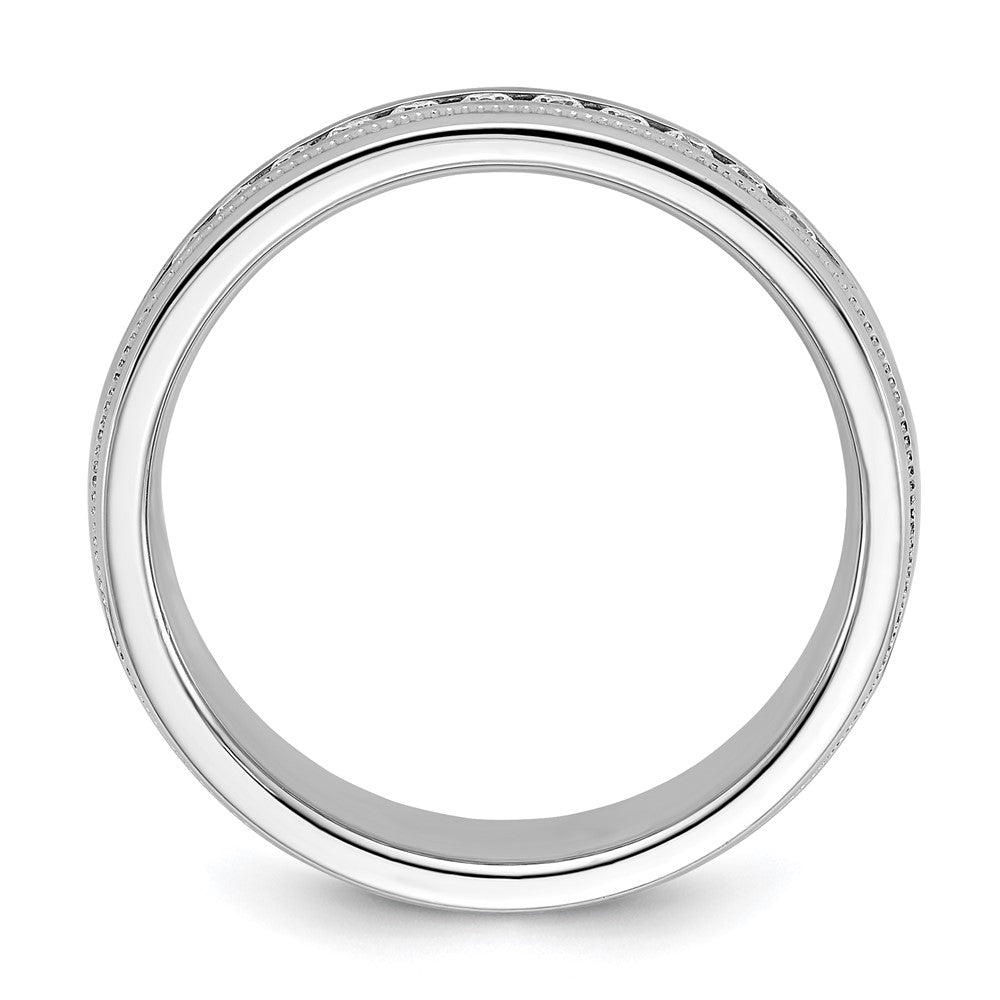 14k White Gold Men's Polished and Milgrain 11-Stone 1/4 Ct. Lab Grown Diamond Ring