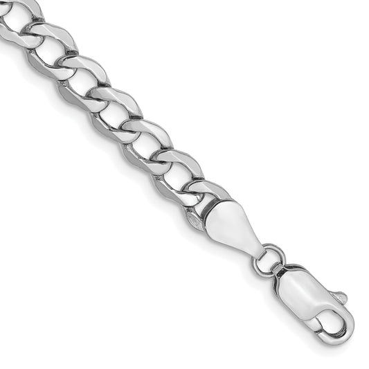 9 Inch 14K Wg 5.25mm Semi-Solid Curb Chain Anklet