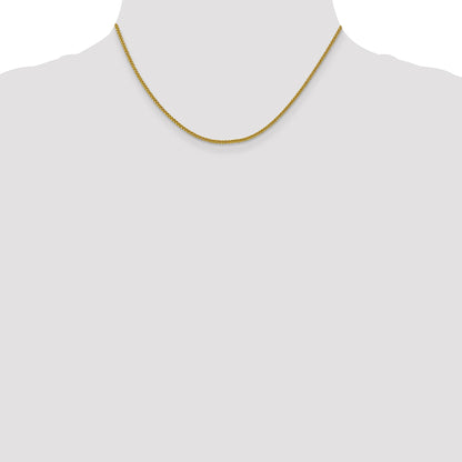 14K Yellow Gold 16 Inch 2mm Semi-Solid 3-Wire Wheat With Lobster Clasp Chain Necklace