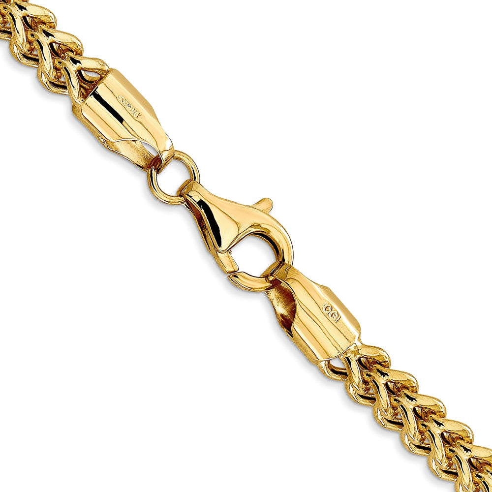 14K Yellow Gold 26 Inch 4.5mm Semi-Solid Franco With Fancy Lobster Clasp Chain Necklace