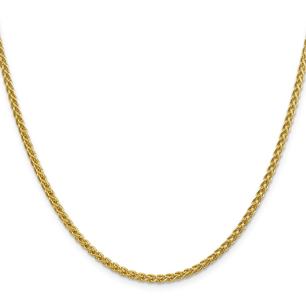 14K Yellow Gold 20 Inch 2.75mm Semi-Solid Wheat With Lobster Clasp Chain Necklace