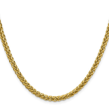20 Inch 14K 18 4.65mm Semi-Solid 3-Wire Wheat With Lobster Clasp Chain Necklace