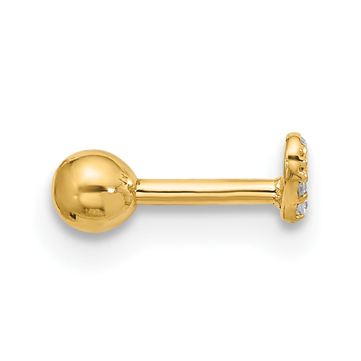 14K Yellow Gold 18 Gauge Cz Heart Labret/Face Jewelry (BD116) – Goldia ...