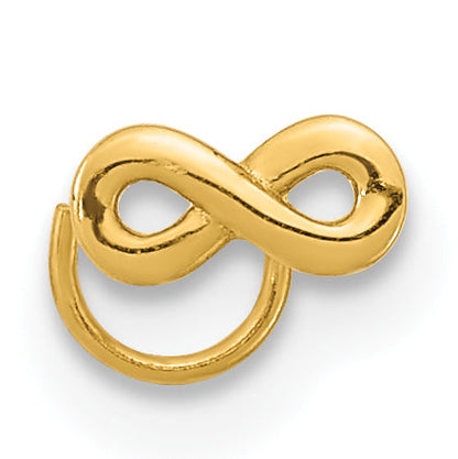 14K Yellow Gold 22 Gauge Infinity Nose Ring Body Jewelry
