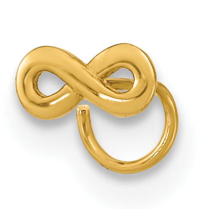 14K Yellow Gold 22 Gauge Infinity Nose Ring Body Jewelry