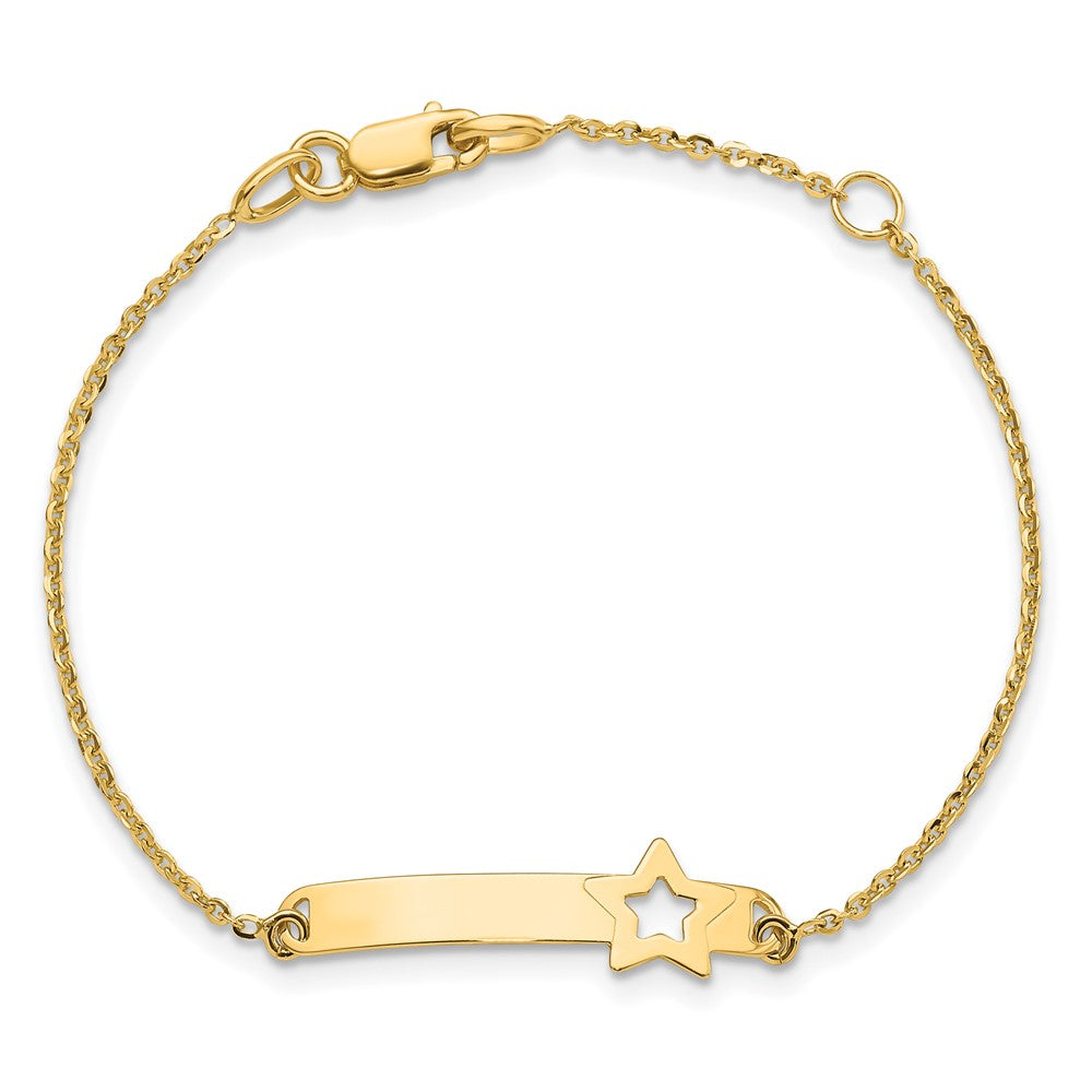 5.5 Inch 14K Children'S Polished Star W/1In Ext. Id Bracelet