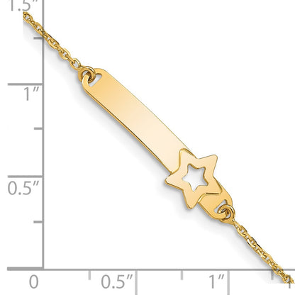 5.5 Inch 14K Children'S Polished Star W/1In Ext. Id Bracelet