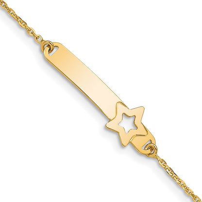 5.5 Inch 14K Children'S Polished Star W/1In Ext. Id Bracelet