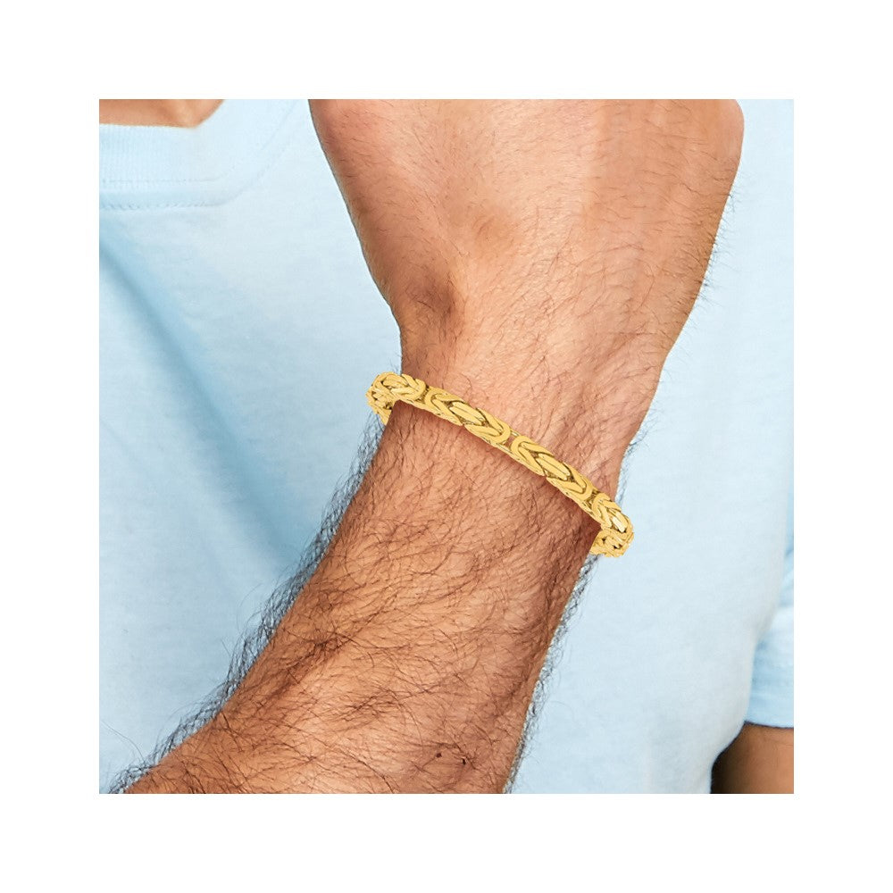 14k Yellow Gold 6.5mm Byzantine Chain Bracelet