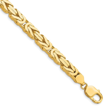 14k Yellow Gold 6.5mm Byzantine Chain Bracelet