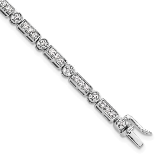 14k White Gold 1 3/8 Ct. Lab Grown Diamond VS/SI+ G+ 7 inch Bracelet