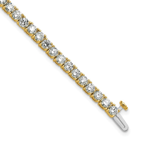 14k Yellow Gold 7 Ct. Lab Grown Diamond VS/SI+ G+ Tennis Bracelet