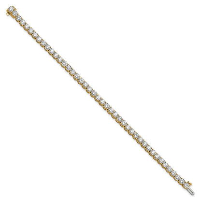 14K Yellow Gold 9 Carat Lab Grown Diamond Vs+ F+ Complete Tennis Bracelet