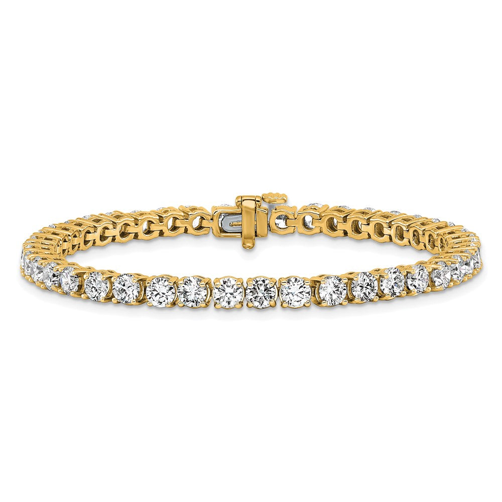 14K Yellow Gold 9 Carat Lab Grown Diamond Vs+ F+ Complete Tennis Bracelet