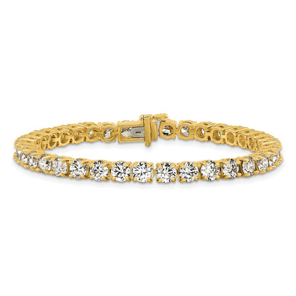 14K Yellow Gold 14 Carat Lab Grown Diamond Vs+ F+ Complete Tennis Bracelet